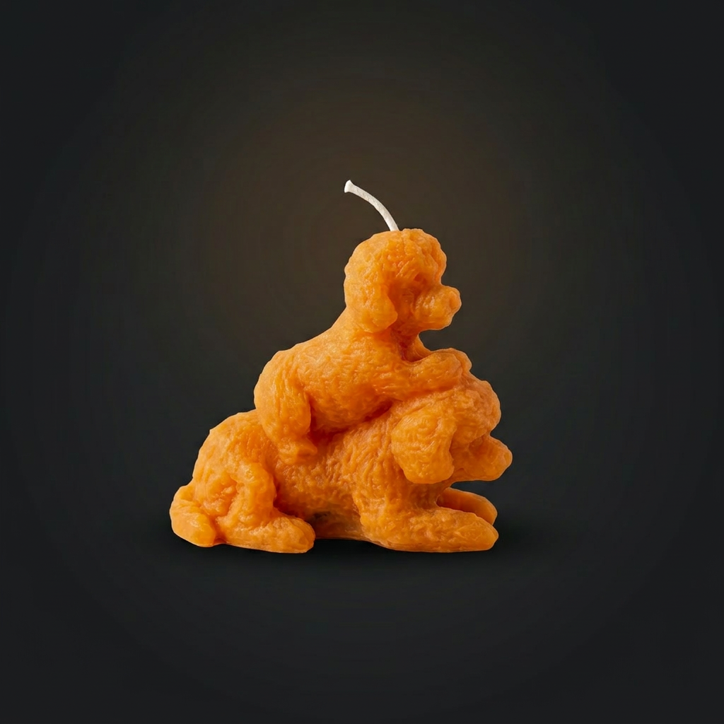 Sitting Gorilla handmade beeswax candle by Flickering Fortunes